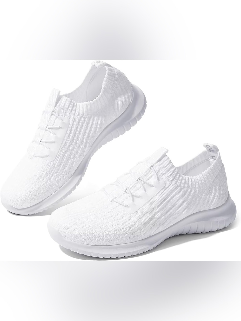 Tiosebon All-White Knit Slip-On Sneakers
